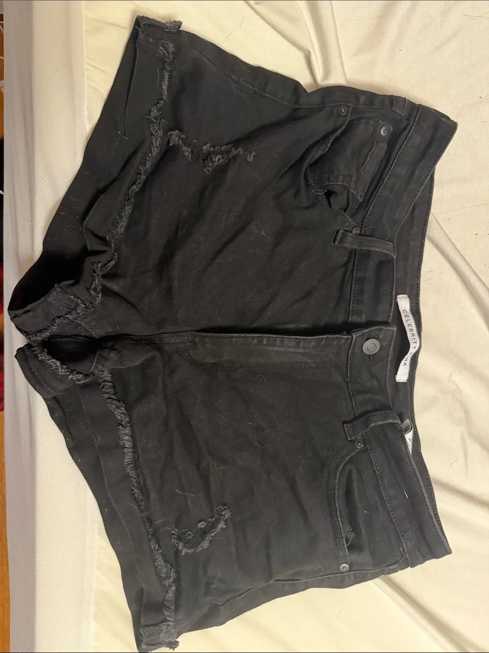 Black Distressed Denim Shorts (NWOT)